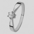ring, witgoud met diamant